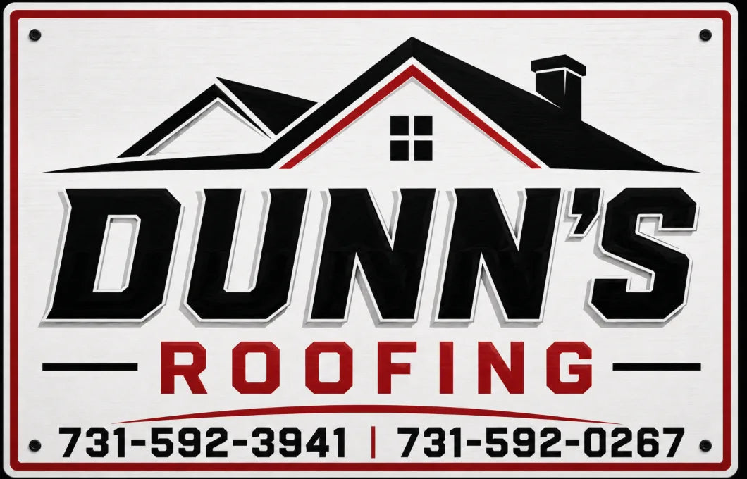 Dunn's Roofing branded sign